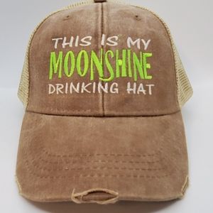 Trucker cap, this is my moonshine drinking cap
